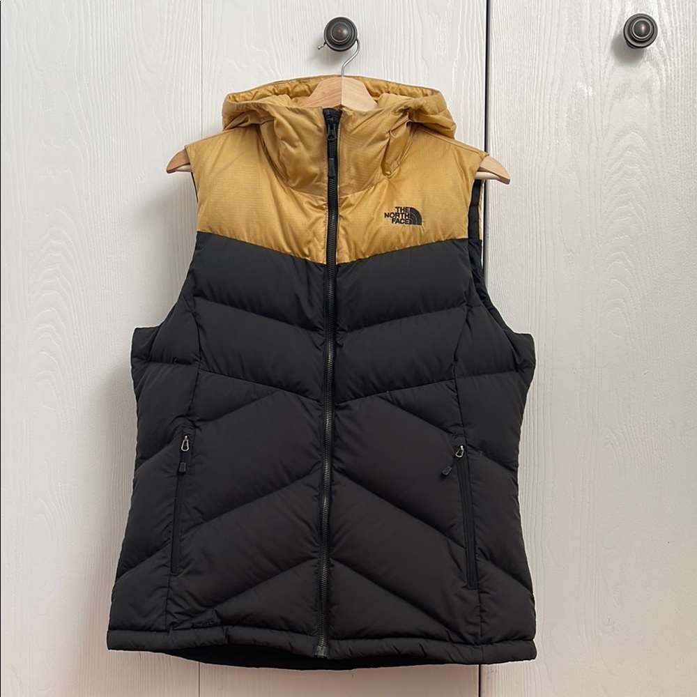 The North Face Black and Gold Puffer Vest